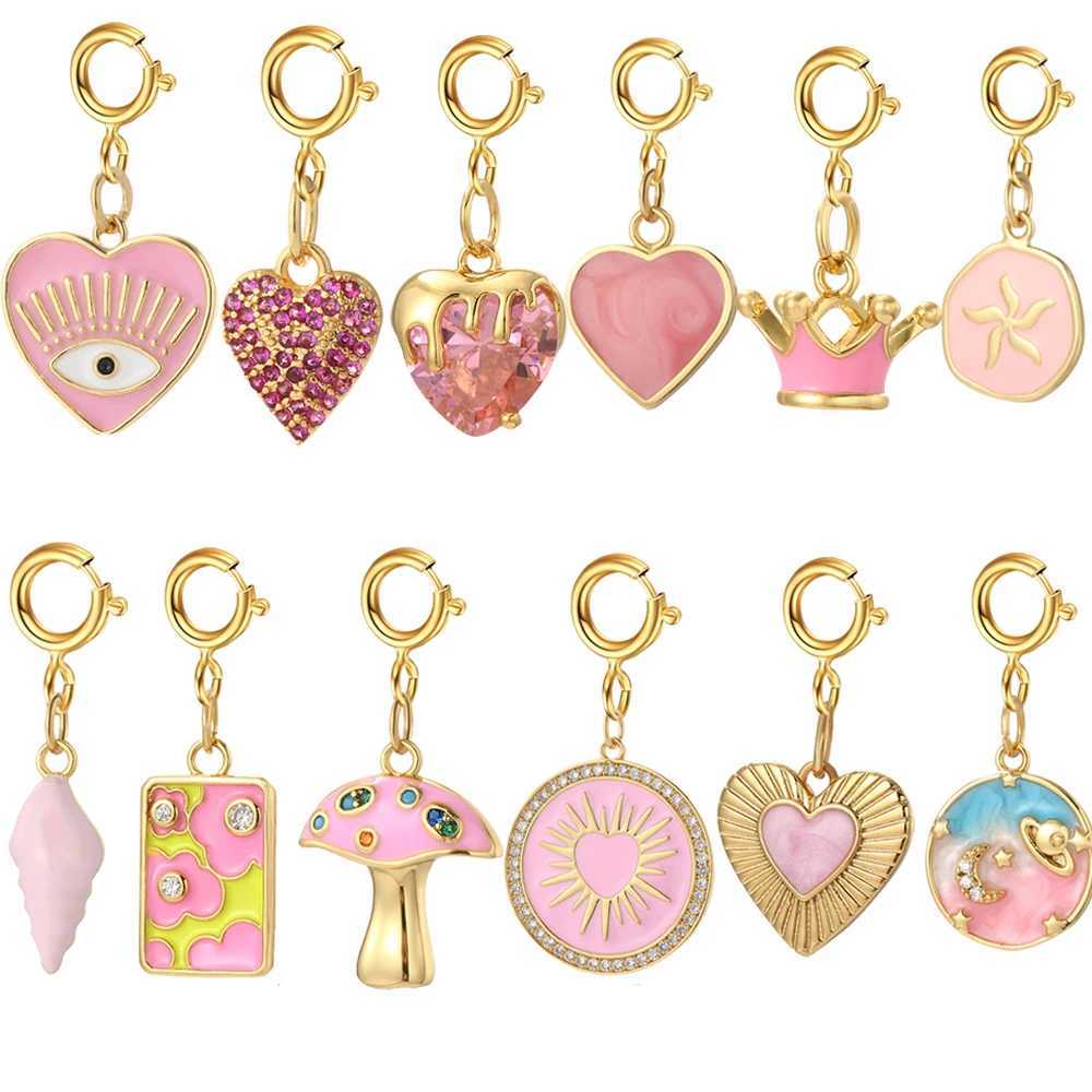 Cute Hearts Starfish Sn Hook Golden Turtle Flower Keychain DIY Earring Necklace Bracelet Charms for Jewelry Making 2025 XJ250607