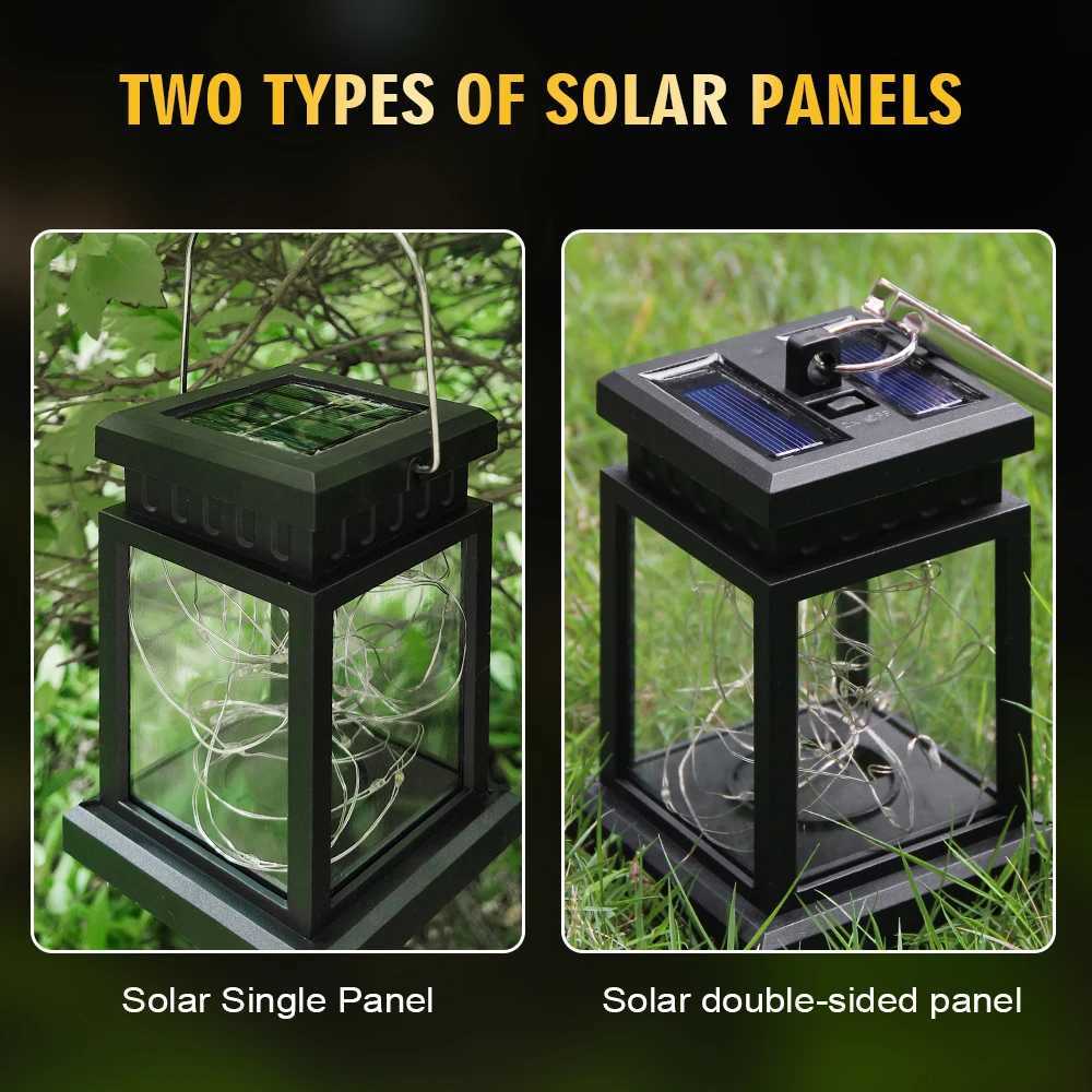 1pcs Retro Palace Lantern Outdoor Solar Lights Hanging Candle Lamps Landscape Yard Light Garden Decor Balcony Terrace Lamp W250607