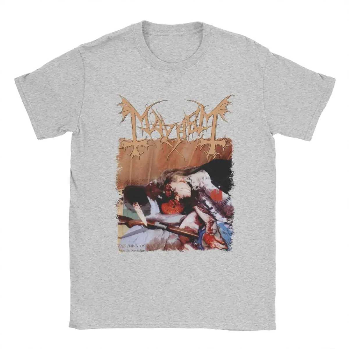 Death Metal Hipster Tee Shirt Short Sleeve Round Neck T-Shirt Pure Cotton Clothes Rock Mayhem Band Vintage Punk Mens T Shirt W250607