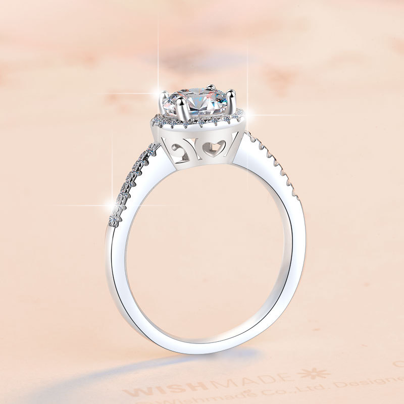 Elegant Round Moissanite Ring in Sterling Silver, Gold-Plated Fashion Ring for Women, Affordable Luxury, Perfect for Engagement and Weddings, Wholesal