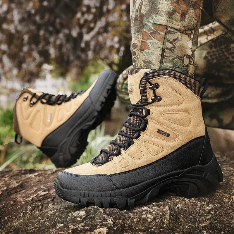 Ddmyoutdoor High Quality Khaki Men S Hiking Top Platform Trekking Shoes Non Slip Training Outdoor Male Boots Botas Masculino Outdoor Shoes