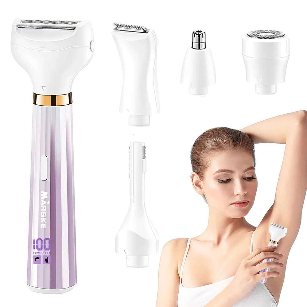 Razor Women 5 In 1 Rechargeable Electric Shaver For Lady Waterproof Portable & Skin-Friendly Painless Hair Trimmer