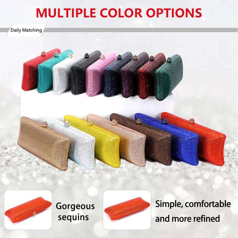 2025 Women gold sier Black Crossbody Bags Wedding Bridal Purse Party Night Clutch Stone Crystal Rhinestone Evening Bag