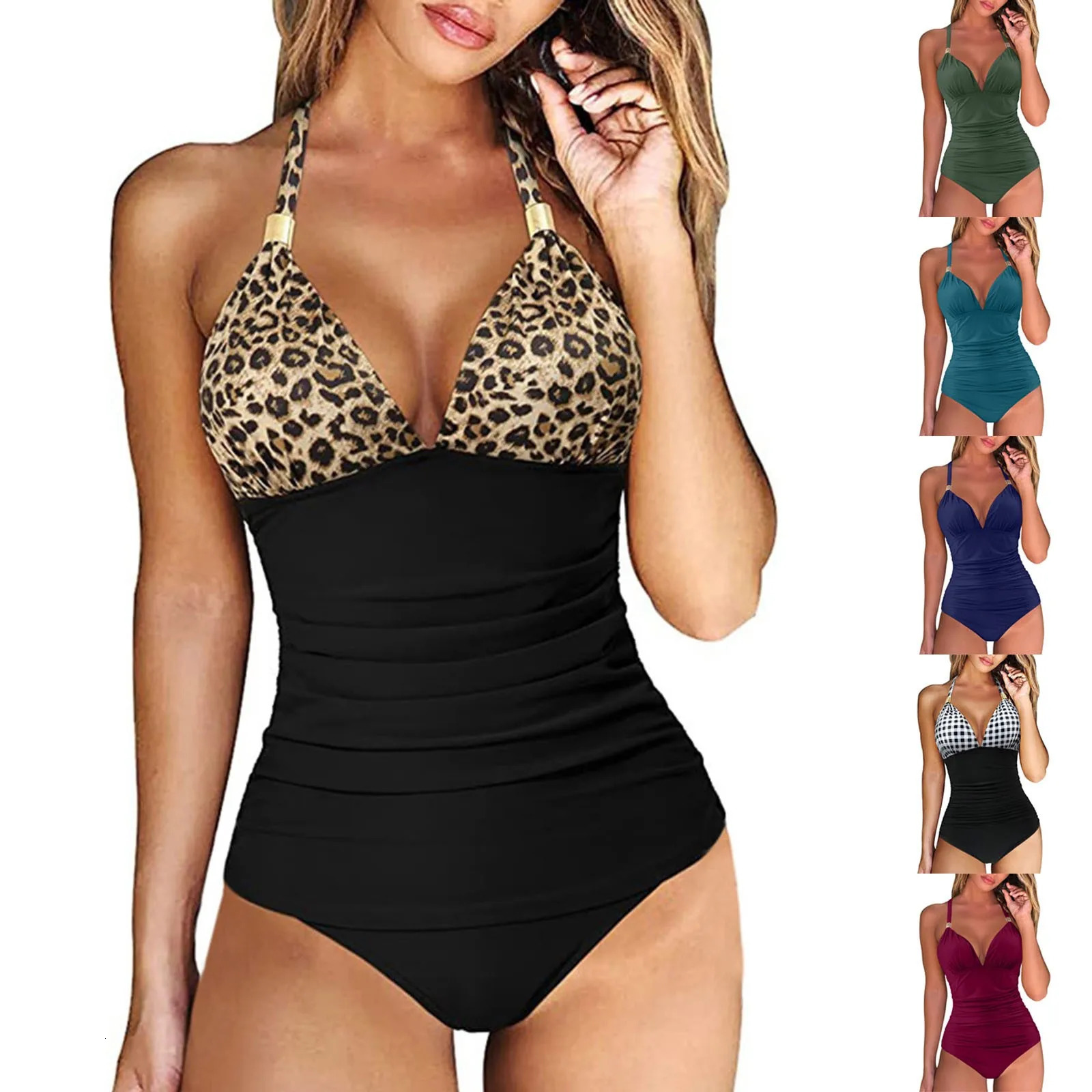 Bathing Suits For GirlS Onepiece Swimsuits Tummy High Waisted Suit Wrap Tie Back Monokini Maillot De Bain Femme 250530