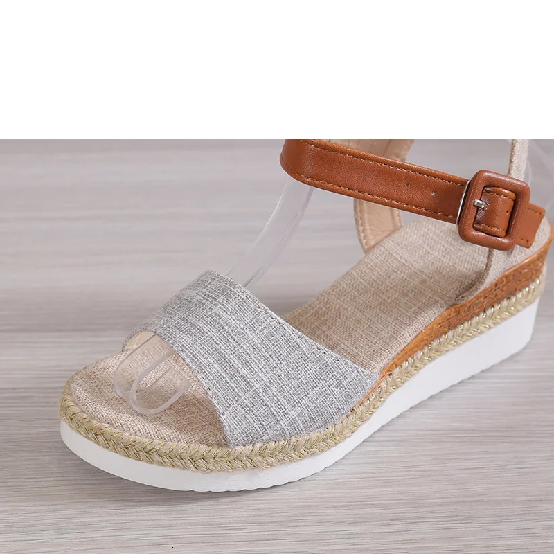 Womens Sandals Peep Toe Heels Sandals Summer Wedges Shoes Woman Low Platform Heeled Sandalias Mujer Summer Shoes Women Footwear 250605
