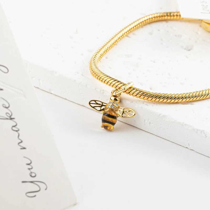 Miniso Gold Plated Series Charm Bead Fit Original European 925 Sterling Silver Bracelet Necklace DIY Jewelry Women Gift XJ250607