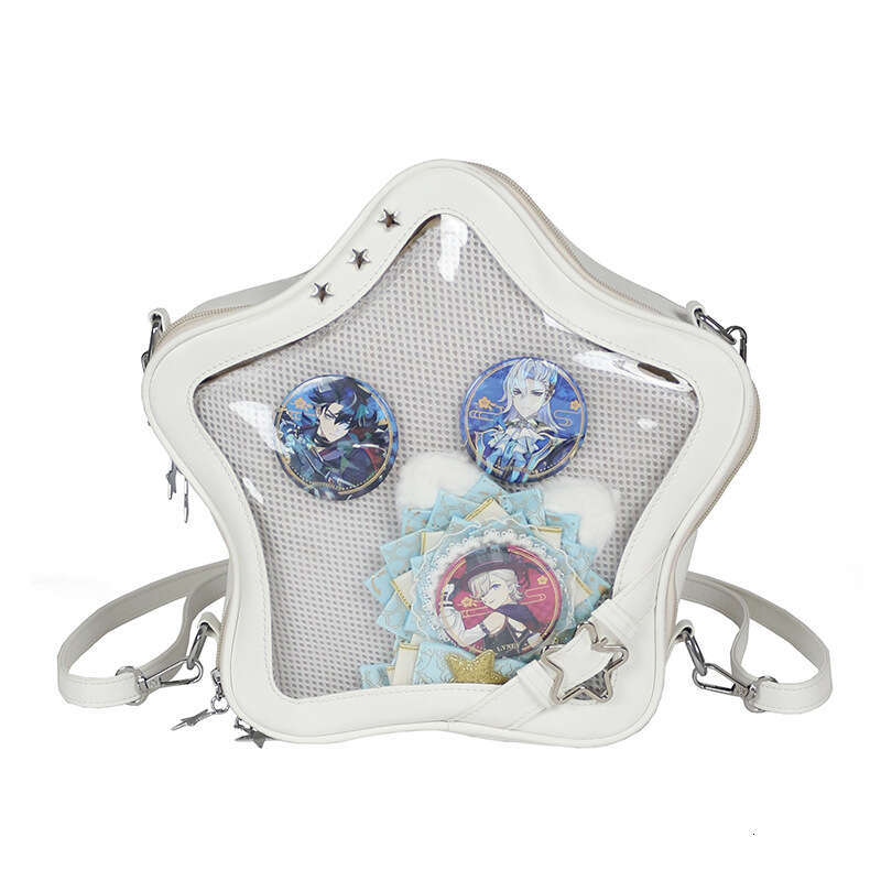 2D Pentagram Small Backpack 2025 New Cute Girl Pain Stylish Versatile Transparent Crossbody Bag