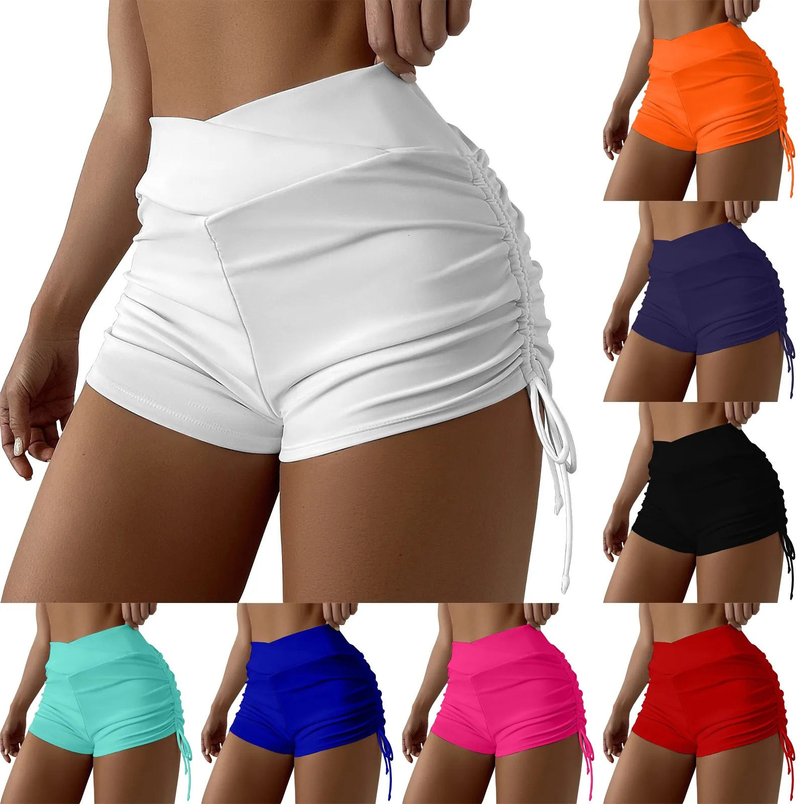 Short Pants WomenS Bikini Swimsuit Bottom Swimwear Adjustable Side Tie Swimming Trunks Solid Female Shorts Middle Waist Summer 250529