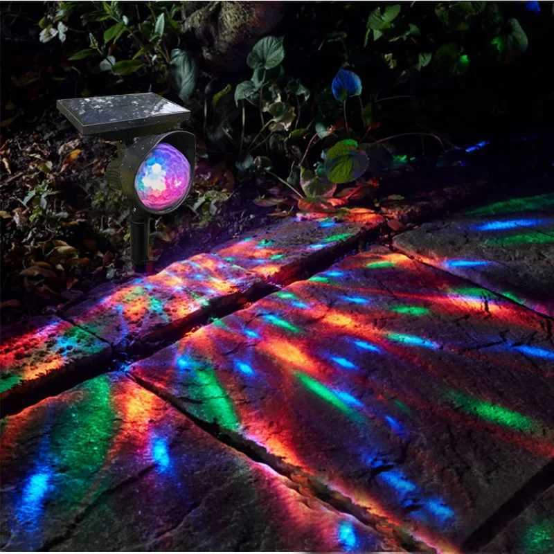 Creative Outdoor Solar Rotating Color Projection Lamp Outdoor Waterproof Lawn Lamp Villa Garden Decoration Atmosphere Lights Hot W250607
