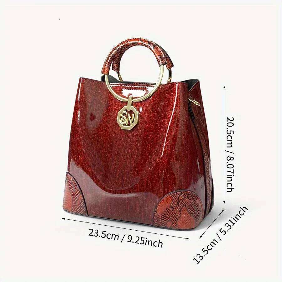 Commuting Versatile Women's Fashion Handbag Large Capacity Bucket Single Shoulder Crossbody Bag Retro