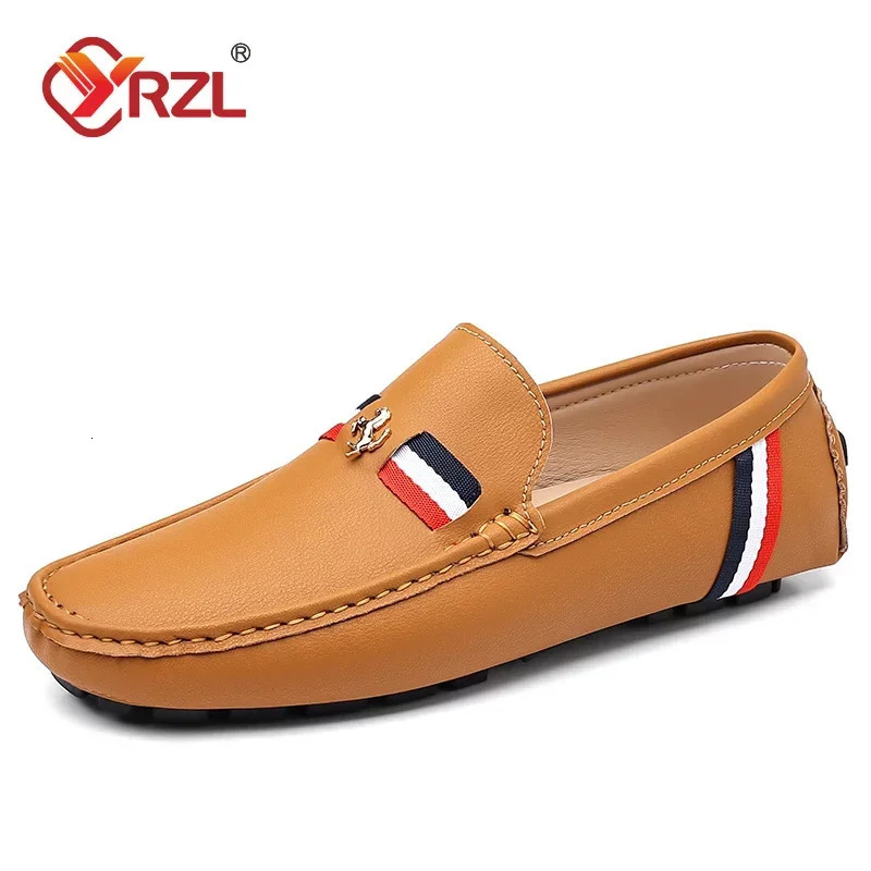 YRZL Loafers Men Casual PU Leather Loafers Mens Shoes Italian Comfortable Moccasins Formal Slip on Driving Shoes for Men 250605