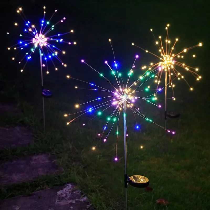 1Pcs Solar LED Firework Light Copper Wire Christmas Fairy Lights Lawn Pathway Light Garden Decoration XJ250606