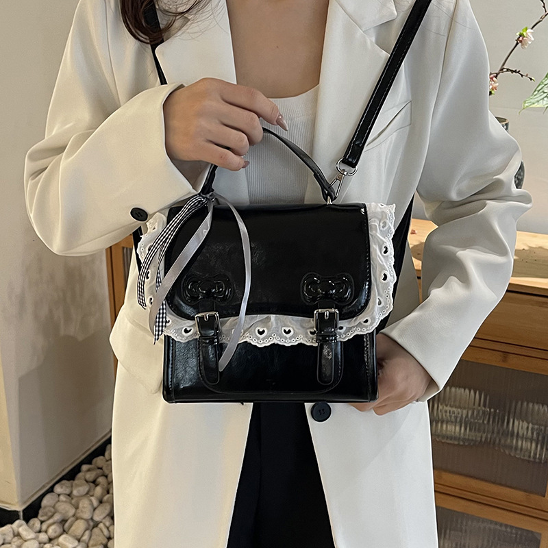 designer Korean Style Sweet College Wind Simple Double Shoulder Small Backpack Summer Fashion Versatile High-Quality Texture Handheld Small Square Bag