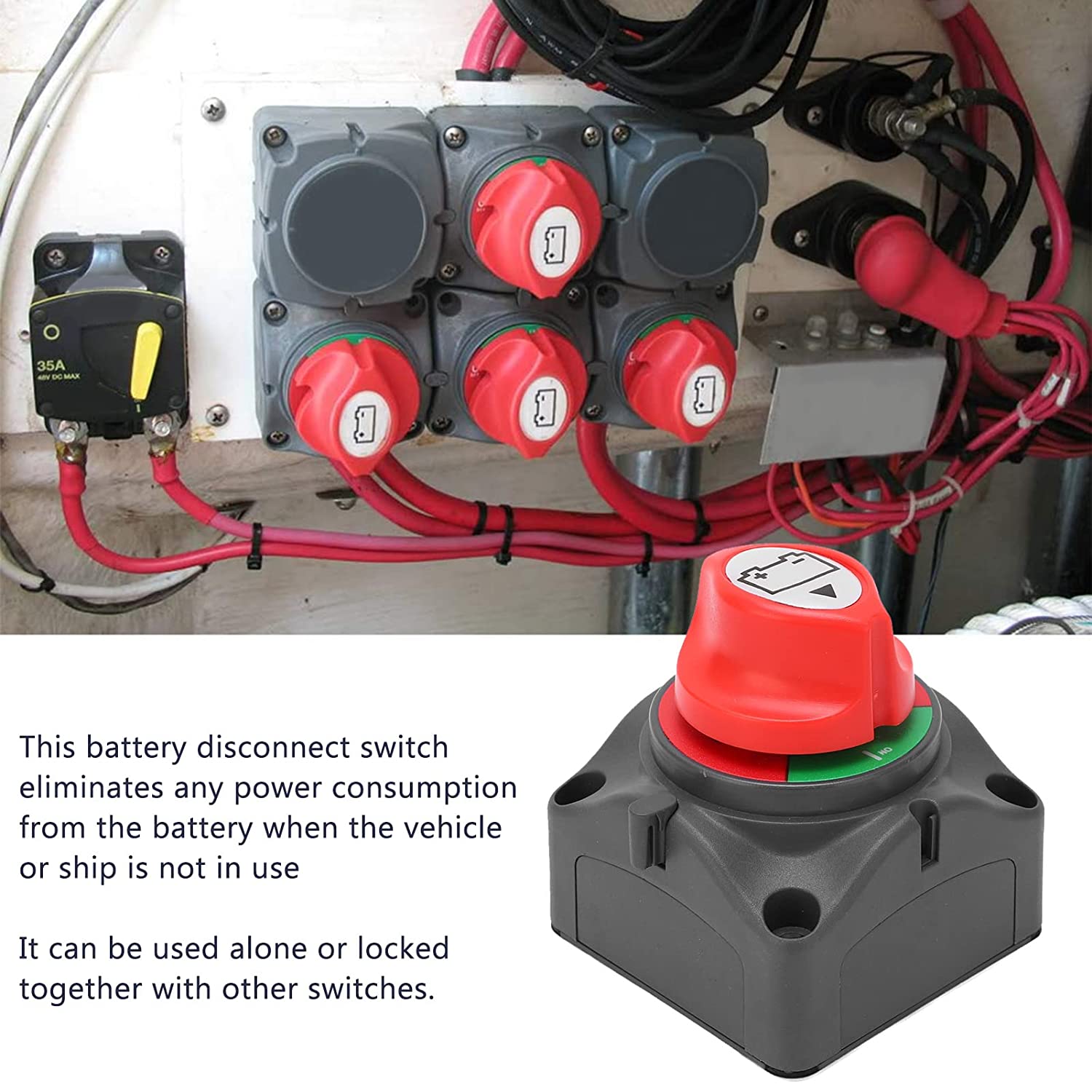 12V-48V-Battery for Boat,RV ATV UTV Heavy Duty Waterproof Switch, 275/1250 Amps (On-Off)