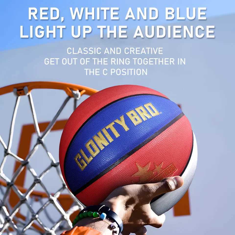 Basketball PU Official Competition Basketball Outdoor Indoor Students Adult And Teenager Standard Training Ball Size 7 6 5 BlueXJ250606