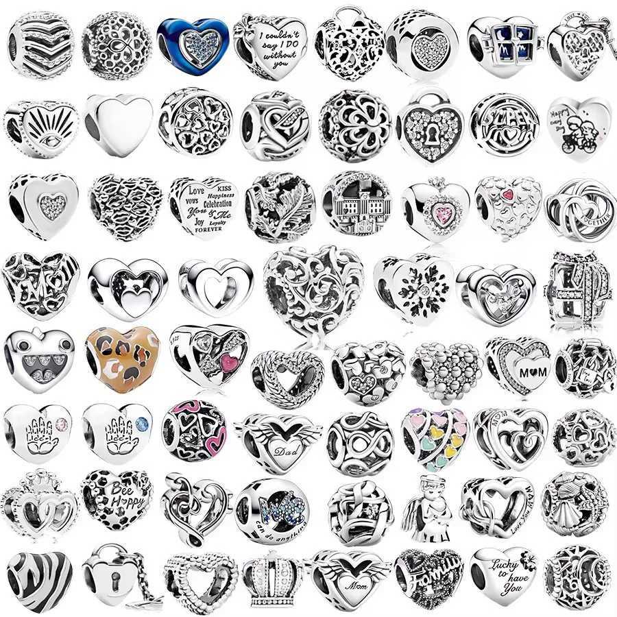 Hot Sale Classics Openwork Sun Stars Moon Charm Blue Spinnable Heart Bead Fit Original Silver 925 Pan Bracelet Jewelry Gift XJ250607