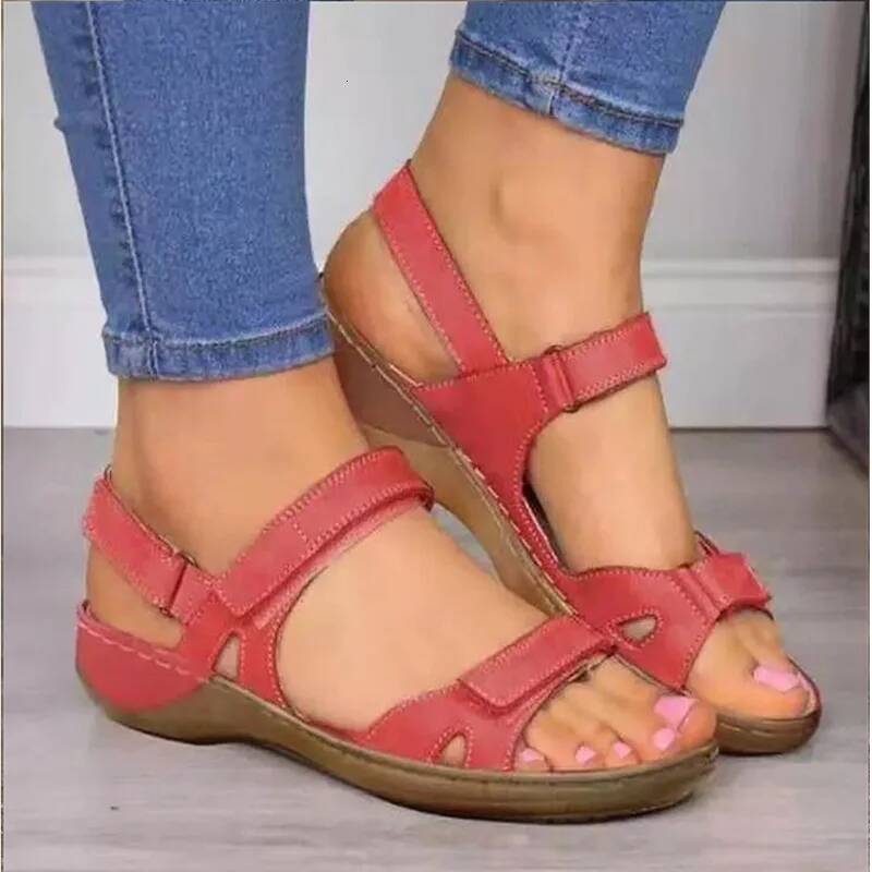 Ddmyoutdoor Women Summer Open Comfy Super Soft Premium Orthopedic Low Heels Walking Sandals Toe Corrector Cusion Outdoor Shoes