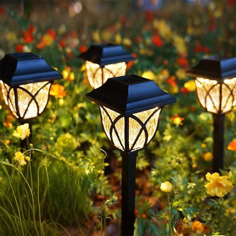 Outdoor LED Solar Pathway Lights Waterproof Garden Decor For Patio Walkway Yard Lawn Lamp XJ250606