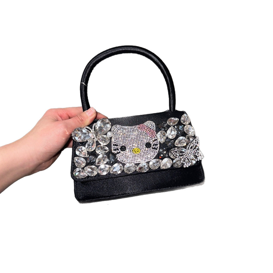 Top High Quality New Style Style Box Diamond Bag Single Shoulder Crossbody Bag Crystal Light Bag Flower Sequin Chain Bag Rhinestone Bag New Free Deliv