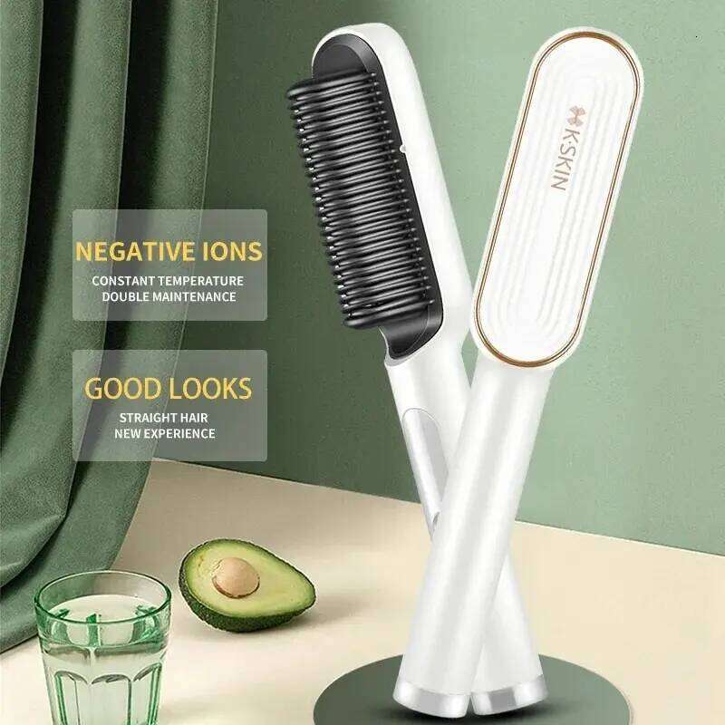 KSKIN Professional Hair 6 Gear Regulation 20 Million Negative Ion Anti Scald Static Straightener Brush