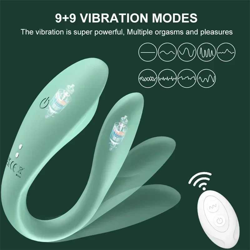 Wireless Remote Control Dildo Vibrator Female Dual Motors U Shape Clitoris Stimulator Wearable Sex Toys for Women Couples Adults XJ250607