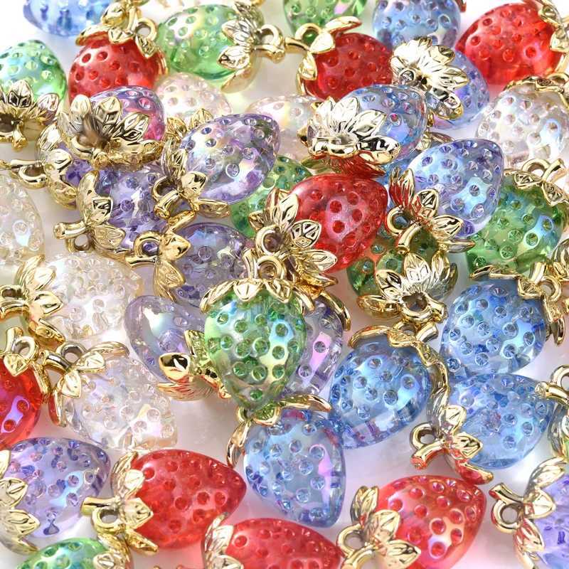 10Pcs 23x32mm Transparent Acrylic Charm Pendant Colorful Sterry Pendant For Handmade Earrings Necklace DIY Jewelry Making XJ250607