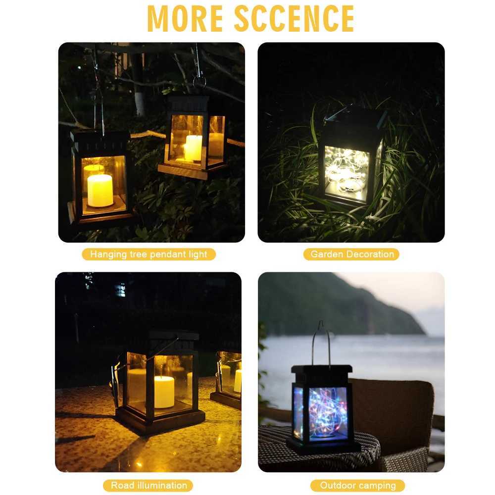 1pcs Retro Palace Lantern Outdoor Solar Lights Hanging Candle Lamps Landscape Yard Light Garden Decor Balcony Terrace Lamp W250607
