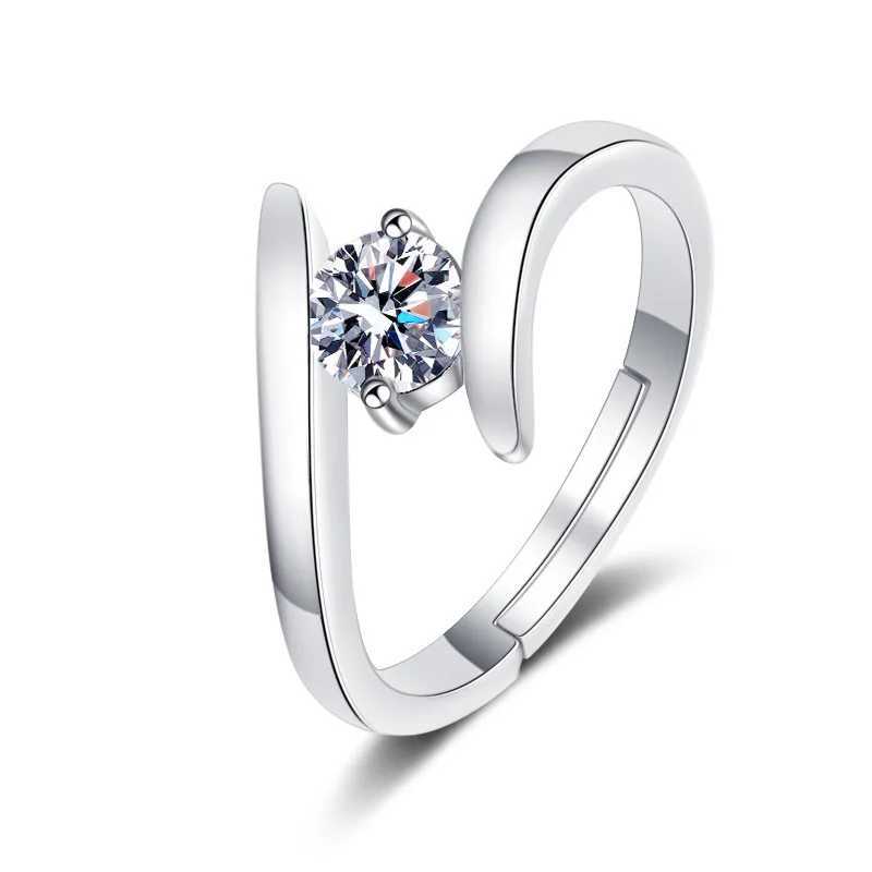 925 Sterling Silver Ring Simple Generous Zircon luxury High Quality For Women Rings Wedding Fine Jewelry Accessories Party Gift XJ250606