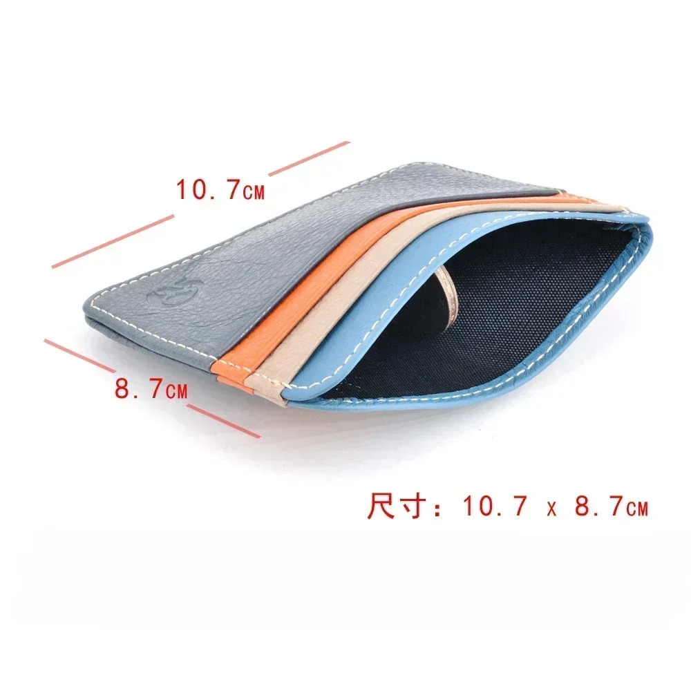 Thin Genuine Leather Mini Wallet Slim Bank Credit Card Holder Mens Business Small ID Case for Man Purse 6 Slots Cardholder 250605