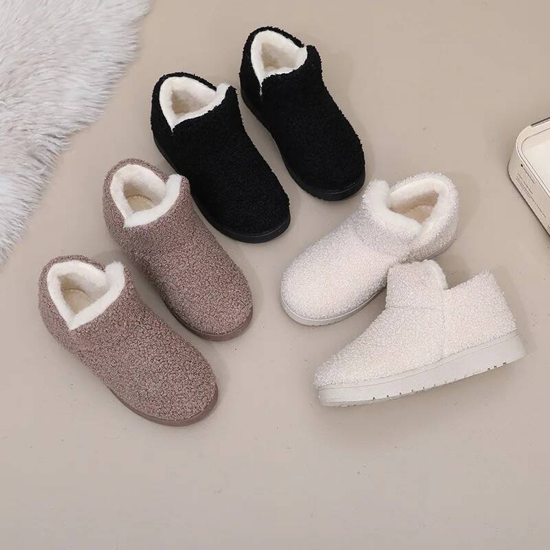 Ddmyoutdoor Women Winter Snow Fashion Plush Warm Thick Cotton Shoes Anti Slip Soft Sole Outdoor Cold Proof Ankle Boots Outdoor Shoes