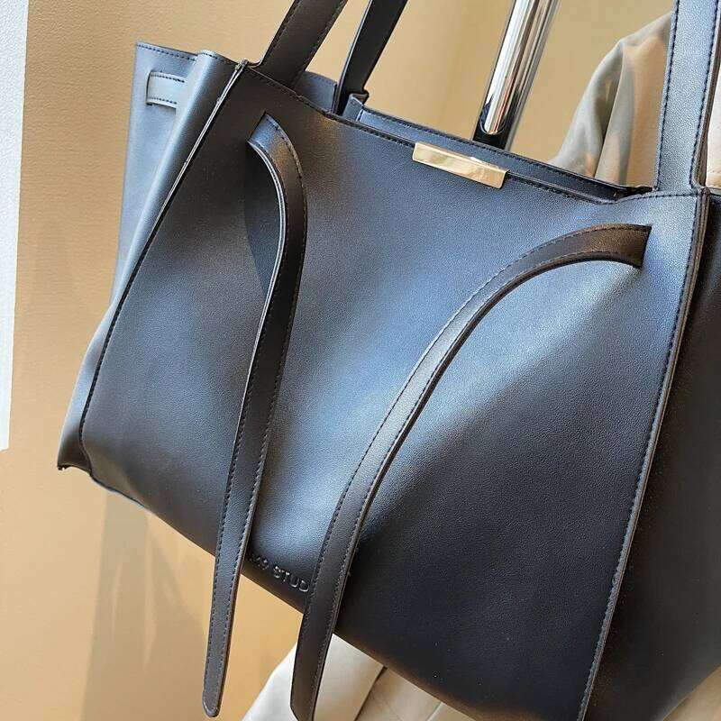 MOODS Simple Fashion Shoulder Bags For Women Bury Color Large Capacity Drawstring Bucket Shopping Totes 2025 Latest Handbags