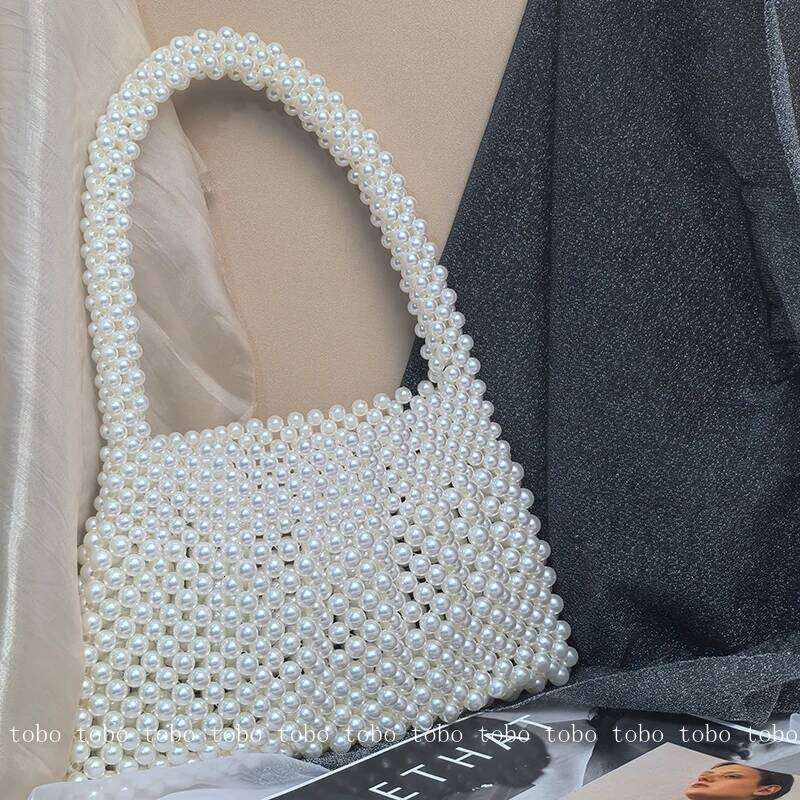 New Summer Bead Pearl Purse Bag Handmade Designer Small Evening Party Handbags For Women Vintage Bags