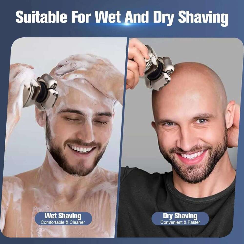 9D 6-In-1 Bald Head Shavers Men Wet/Dry LED Display Electric Razor For Mens Hair Trimmer