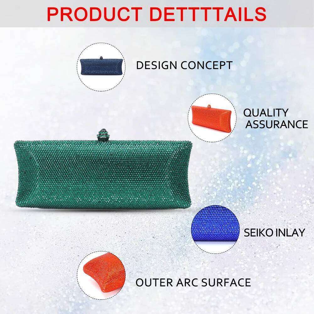 2025 Women gold sier Black Crossbody Bags Wedding Bridal Purse Party Night Clutch Stone Crystal Rhinestone Evening Bag