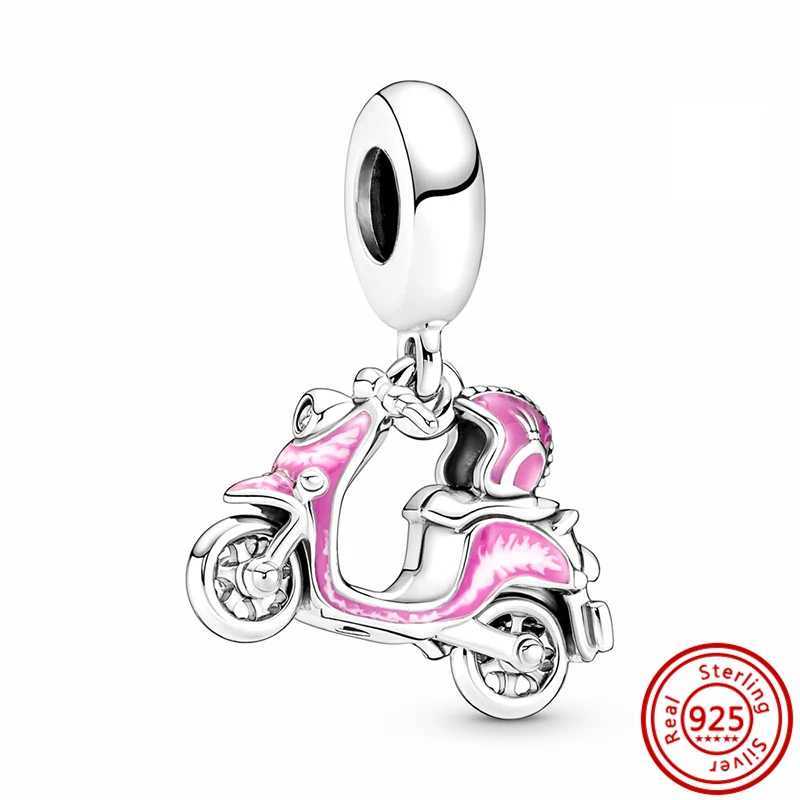 Classics 925 Silver Pink Crown Flower Hot air balloon Charms Fit Original Bracelet Necklace DIY Bead For Women Jeweli Make GiftXJ250607