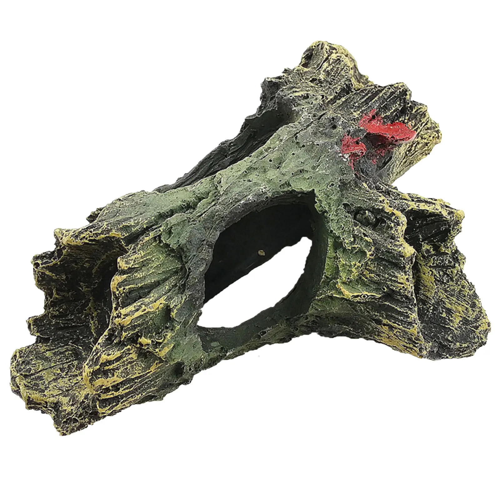 Artificial Landscape Ornament Multifunction Aquarium Hollow Log Decor Non-toxic Resin Fish Hiding Cave for Fish Tank Aquarium 250604