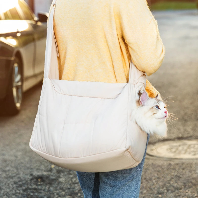 Pet Shoulder Bag Cat Sling Bag Winter Outdoor Puppy Travel Bag Portable Warm Cat Walking 250603