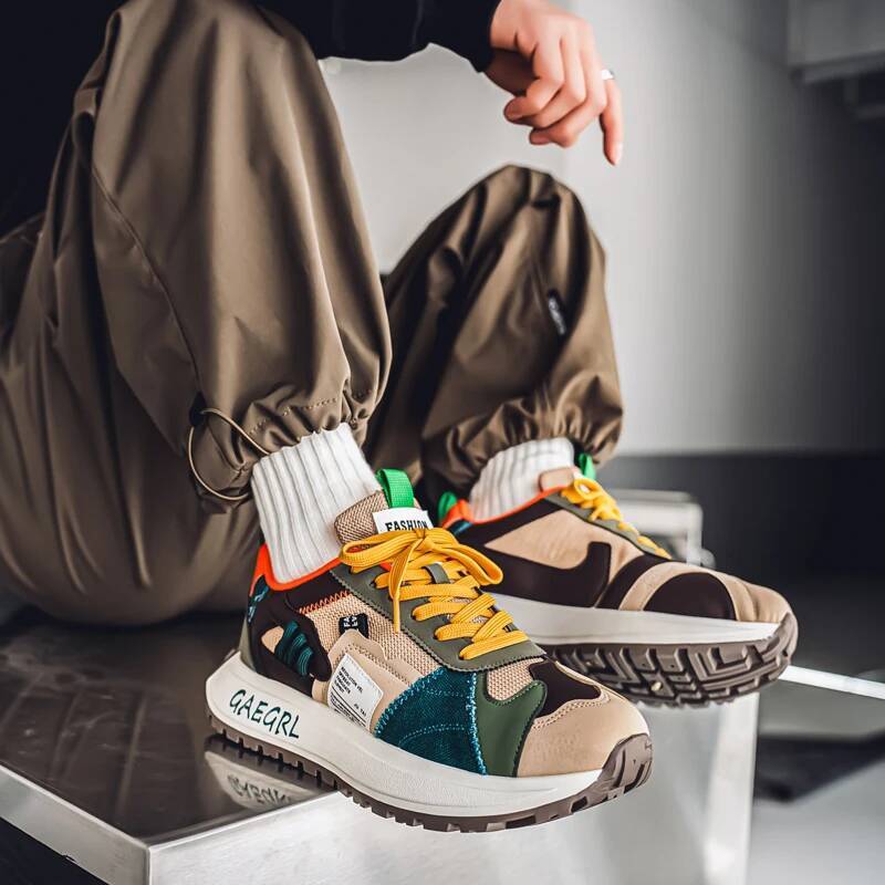 Ddmyoutdoor New Men S Sneakers Outdoor Casual Sports Male Shoes Platform Wear Resistant Shock Absorbing Anti Slip Comfortable Shoe Outdoor Shoes