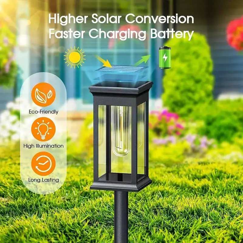Solar Pathway Lights Outdoor Solar Lighting Garden Lamp Waterproof Landscape Lights Walkway Driveway Lawn Light Garden Decor NewXJ250606