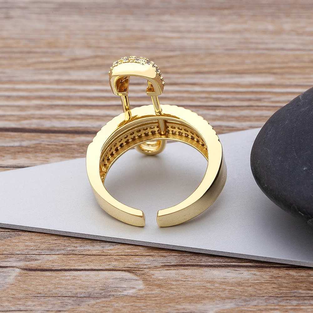 AIBEF New Style Hot Sale Luxury Copper Zircon Couples Customized Golden Classic Irregular Gem Ring Women Jewelry Wedding Gift W250606