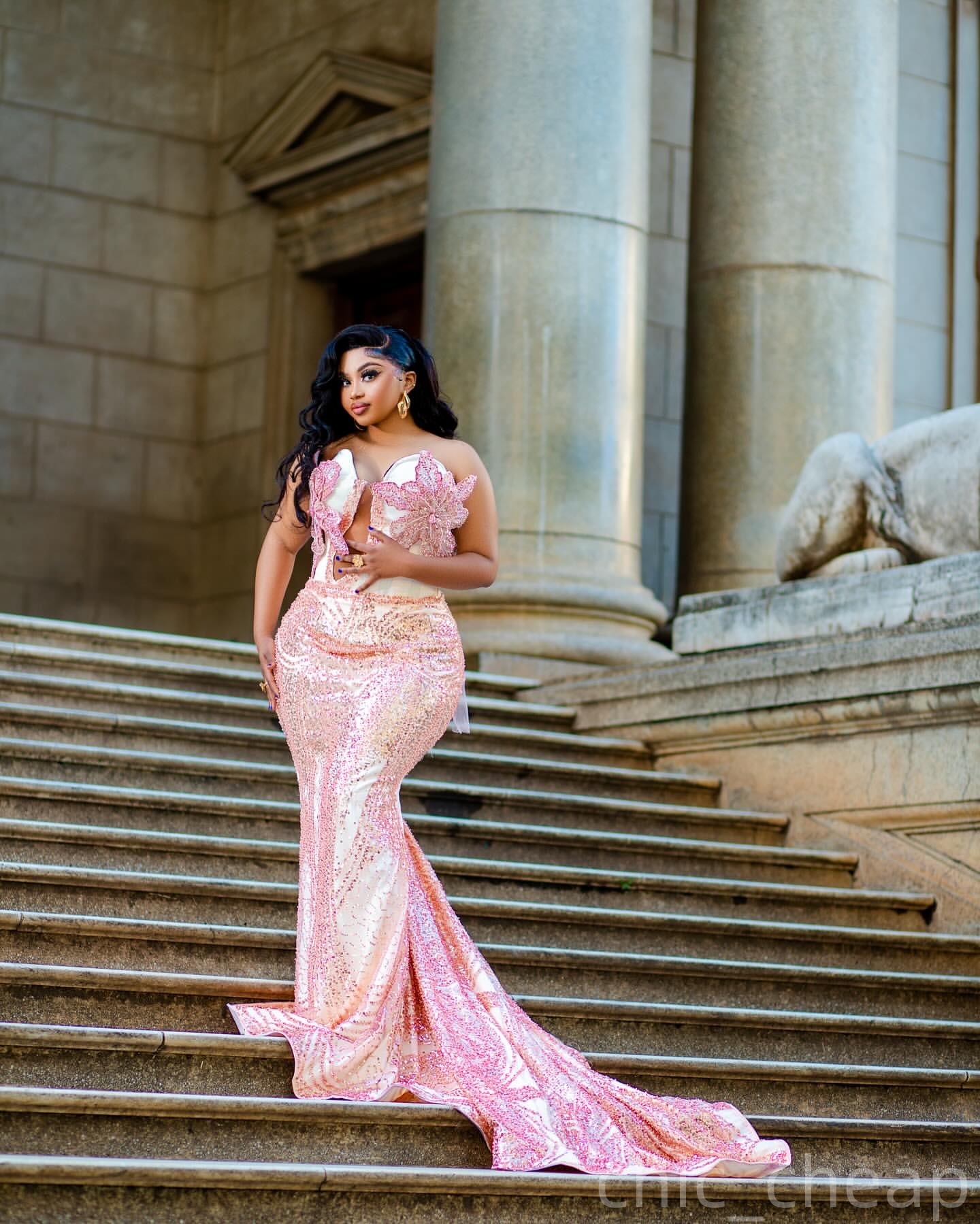 Pink Mermaid Prom Dresses 2025 Sequined Applique Sparkly Evening Formal Party Second Birthday Engagement Gowns Plus Size Dress For Special Occasions