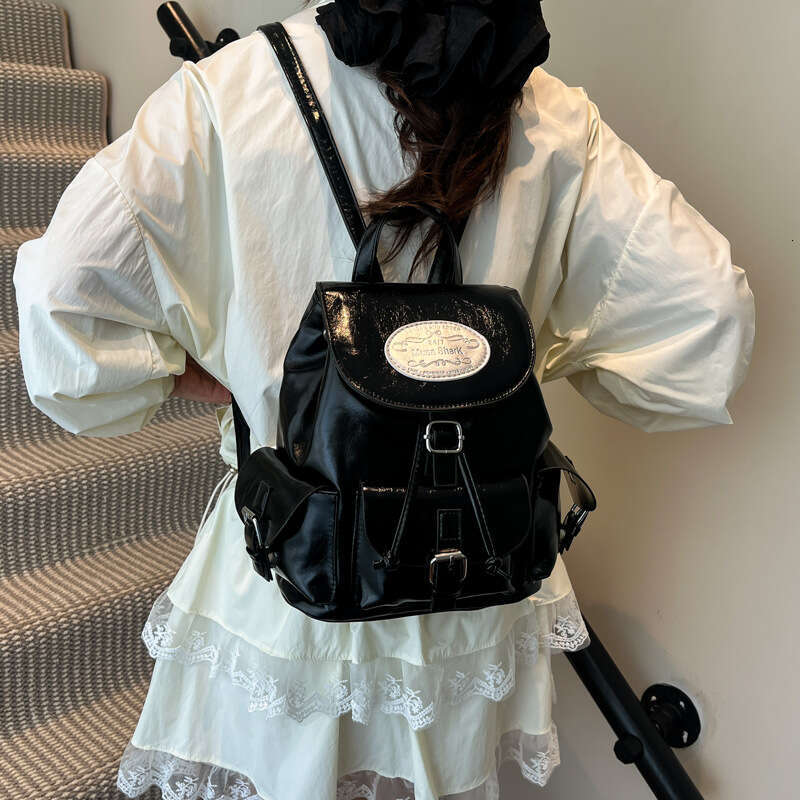 Korean Simple Fashion Double Shoulder Bucket Bag for Women 2025 Summer New Personality Versatile College Style Commuter Backpack