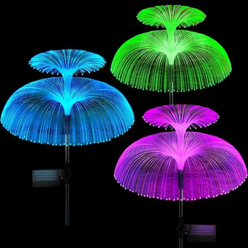 Solar Flowers Lights Waterproof Outdoor 7 Color Changing Jellyfish Garden Decor Solar Lawn Lights For Yard Pathway Solar Lamp W250607