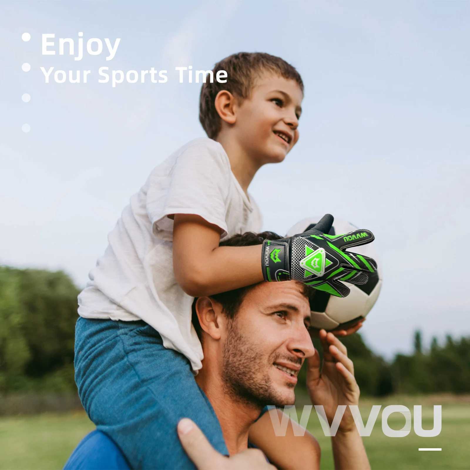 WVVOU Goalkeeper Gloves for Children and Teenagers Football Goalkeeper Gloves Football Gloves Double Protection Portability XJ250606