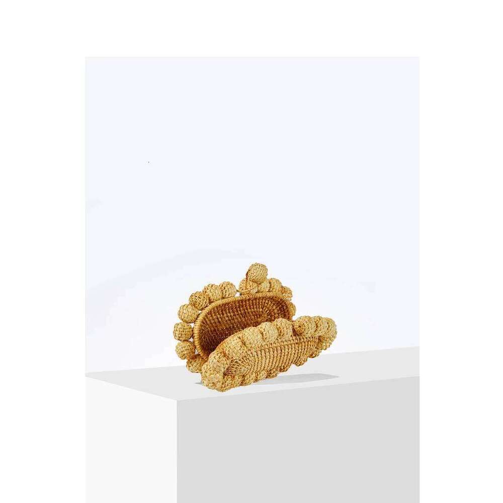 Women Egg Cane Bag Rattan Clutch Bag For Wedding Party Purse Summer Beach Wicker Handbag Designer 2024 New