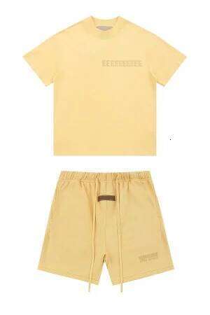 Trendy Brand 2024 Summer Sets Men's Fashion Streetwear Cotton Crew Neck T shirt Set Letter Print Shorts Tees