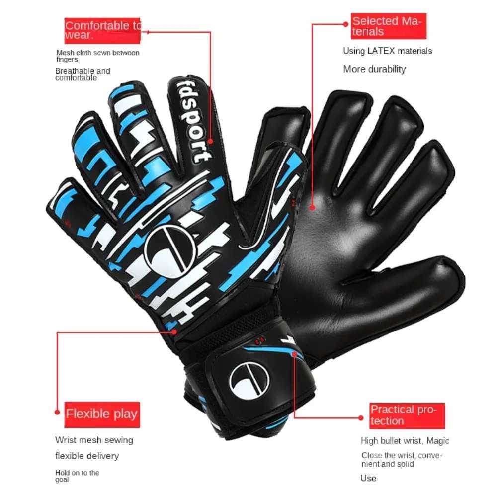 Anti Slip Goalkeeper Gloves Latex Protective Fingers Kids Football Goalie Gloves Soft Wear Resistant Game Goalkeeper GlovesXJ250606