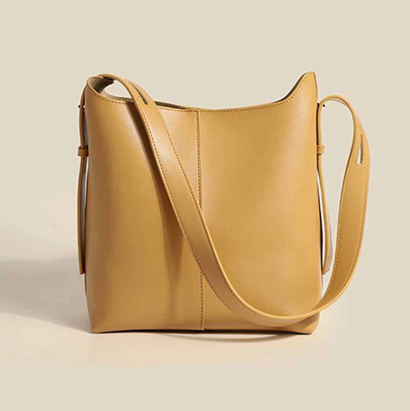 Leather Women's Handbag Top Tote Bag Designer Large Capacity Premium Sense Commuter Trend Crossbody Bucket Bag