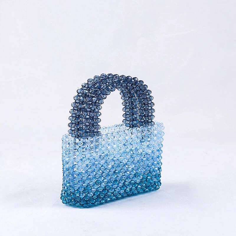 New Transparent Bags Women Summer Bead Acrylic High Quality Hand-Woven Fashion Woven Beach Bag Exquisite Purses