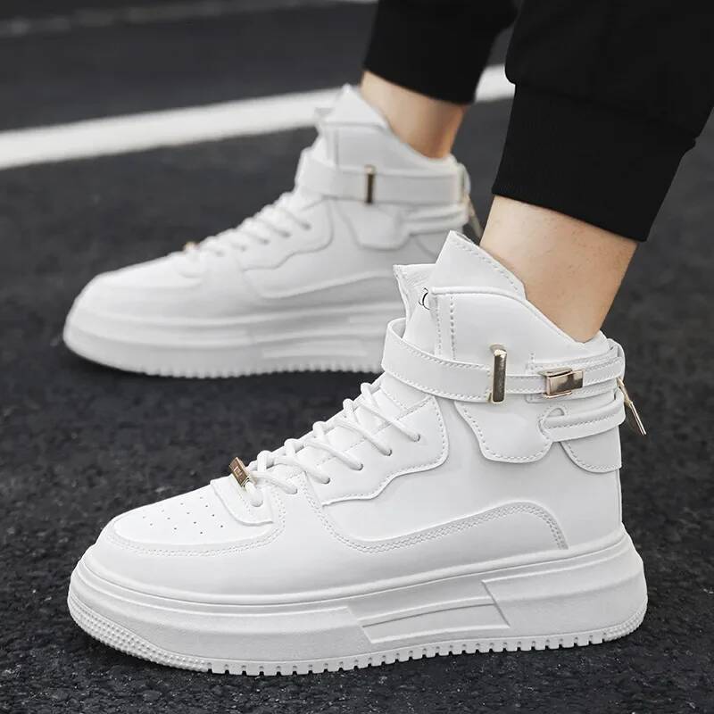 Ddmyoutdoor New Design Men S Skateboard Spring Fashion High Top Shoes Casual Platform Comfortable White Sneakers Outdoor Shoes